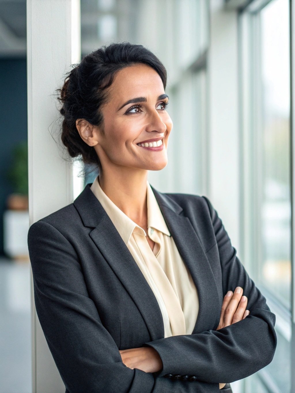 Professional portrait of female chartered building surveyor specializing in structural surveys